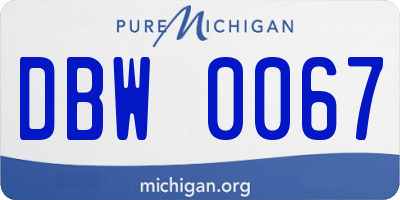 MI license plate DBW0067