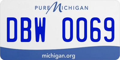 MI license plate DBW0069
