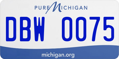 MI license plate DBW0075