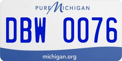 MI license plate DBW0076