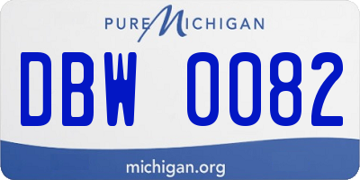 MI license plate DBW0082