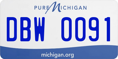 MI license plate DBW0091