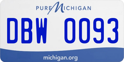 MI license plate DBW0093