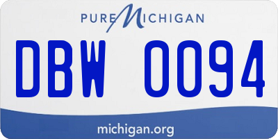 MI license plate DBW0094
