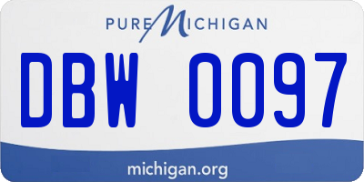 MI license plate DBW0097