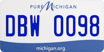 MI license plate DBW0098