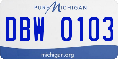 MI license plate DBW0103