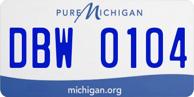 MI license plate DBW0104