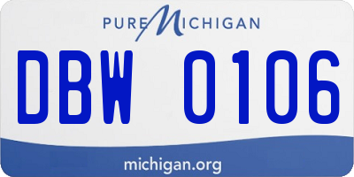 MI license plate DBW0106
