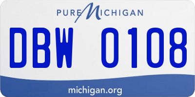MI license plate DBW0108