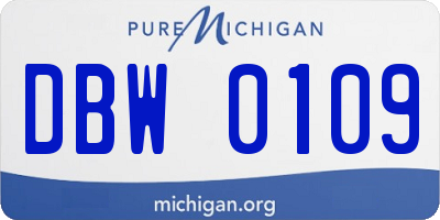 MI license plate DBW0109