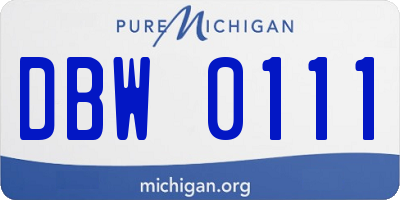 MI license plate DBW0111