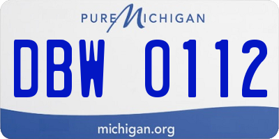 MI license plate DBW0112