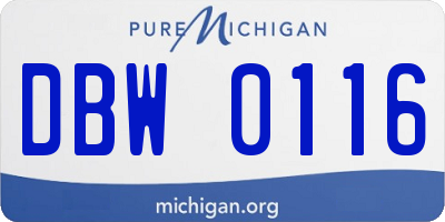 MI license plate DBW0116