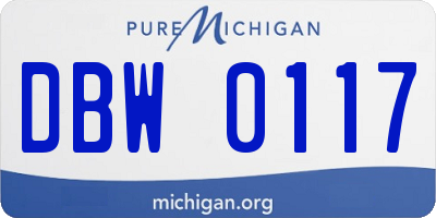 MI license plate DBW0117