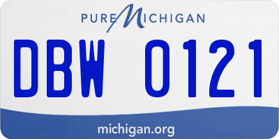 MI license plate DBW0121