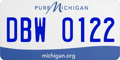 MI license plate DBW0122
