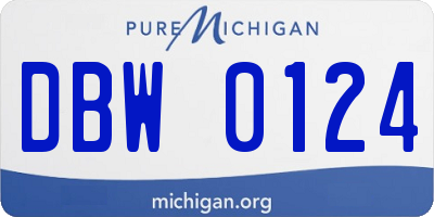 MI license plate DBW0124