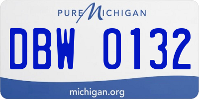 MI license plate DBW0132