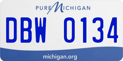MI license plate DBW0134