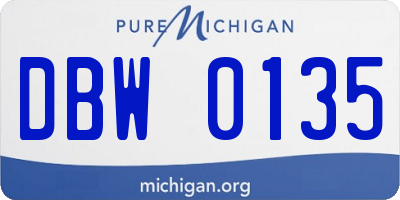 MI license plate DBW0135