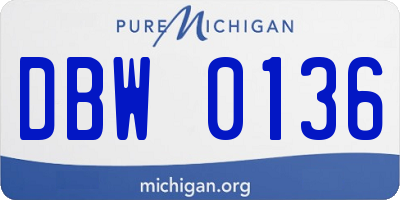 MI license plate DBW0136