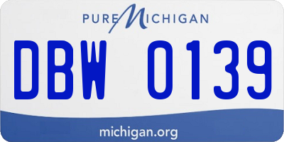 MI license plate DBW0139
