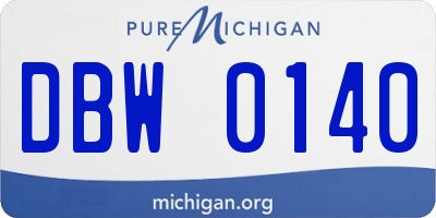 MI license plate DBW0140