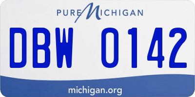 MI license plate DBW0142