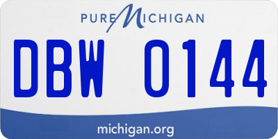 MI license plate DBW0144