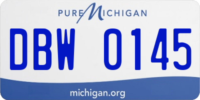 MI license plate DBW0145