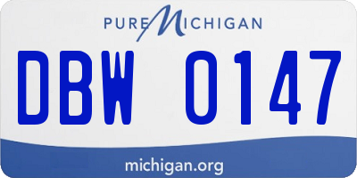 MI license plate DBW0147
