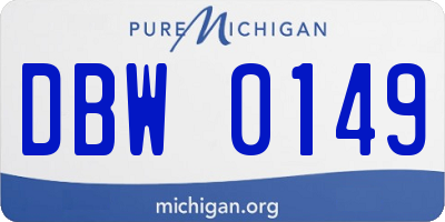 MI license plate DBW0149
