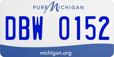 MI license plate DBW0152