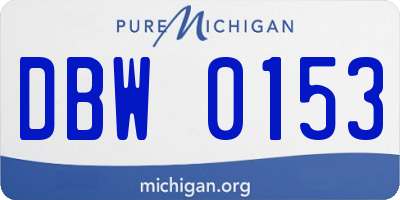 MI license plate DBW0153