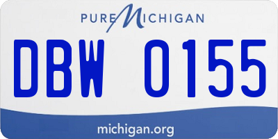 MI license plate DBW0155