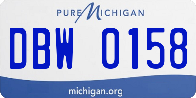 MI license plate DBW0158