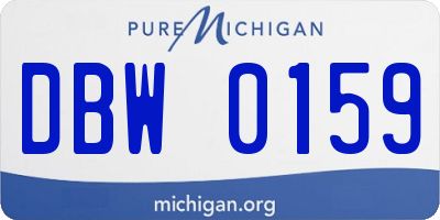 MI license plate DBW0159
