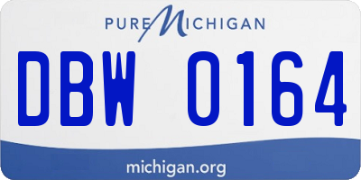 MI license plate DBW0164
