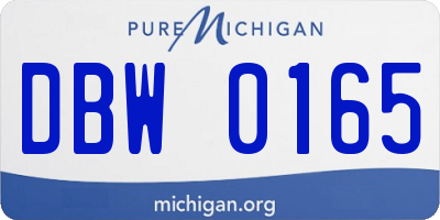 MI license plate DBW0165