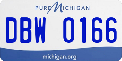 MI license plate DBW0166