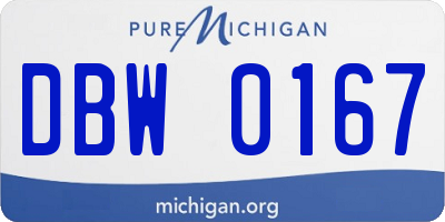 MI license plate DBW0167
