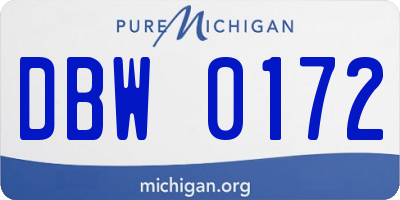 MI license plate DBW0172