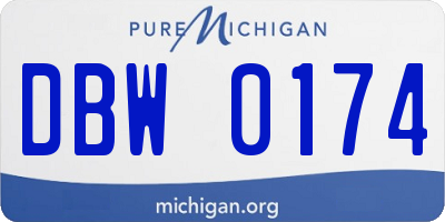 MI license plate DBW0174