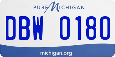 MI license plate DBW0180