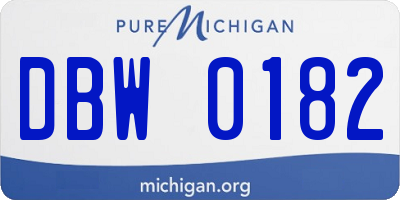 MI license plate DBW0182
