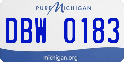 MI license plate DBW0183