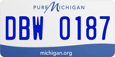 MI license plate DBW0187