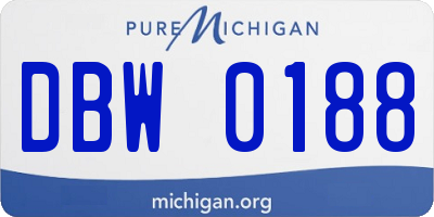 MI license plate DBW0188