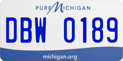 MI license plate DBW0189